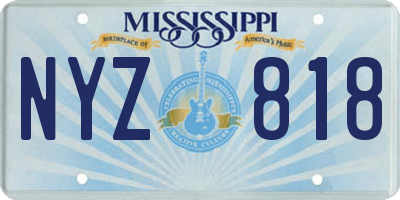 MS license plate NYZ818