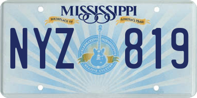 MS license plate NYZ819
