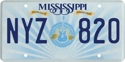MS license plate NYZ820