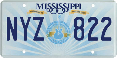 MS license plate NYZ822