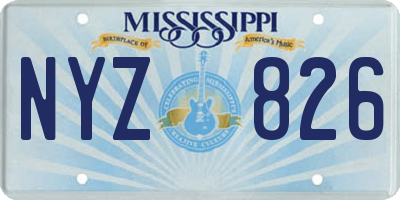 MS license plate NYZ826