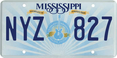 MS license plate NYZ827