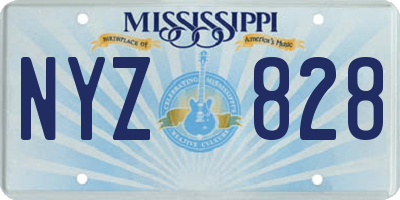 MS license plate NYZ828