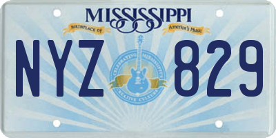 MS license plate NYZ829
