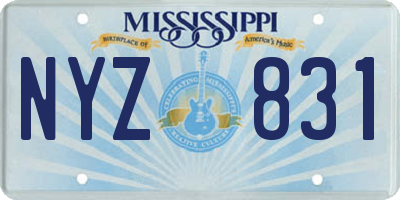 MS license plate NYZ831