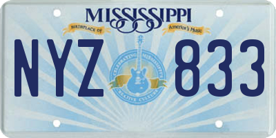 MS license plate NYZ833