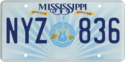MS license plate NYZ836