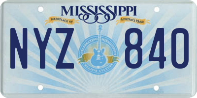 MS license plate NYZ840