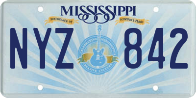 MS license plate NYZ842