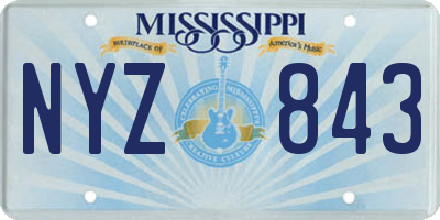 MS license plate NYZ843