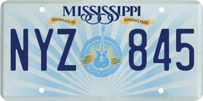 MS license plate NYZ845