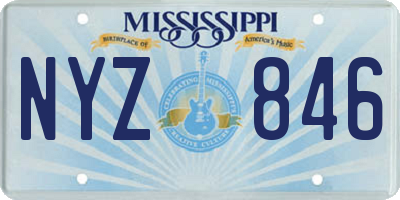MS license plate NYZ846