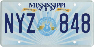 MS license plate NYZ848