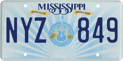 MS license plate NYZ849