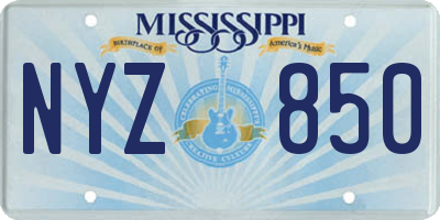 MS license plate NYZ850