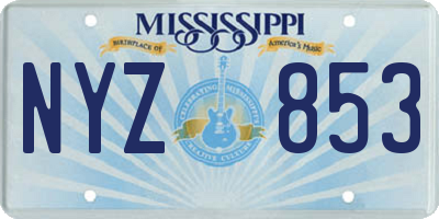 MS license plate NYZ853