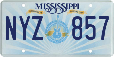 MS license plate NYZ857