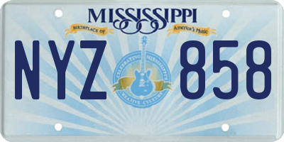 MS license plate NYZ858