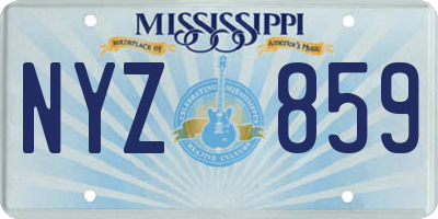 MS license plate NYZ859