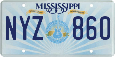 MS license plate NYZ860