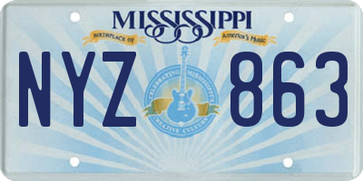MS license plate NYZ863