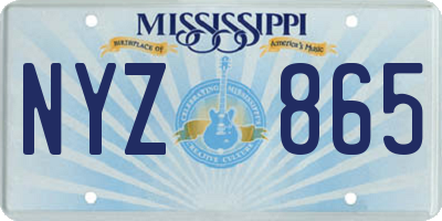 MS license plate NYZ865
