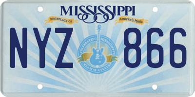 MS license plate NYZ866