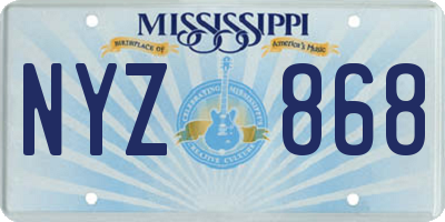 MS license plate NYZ868