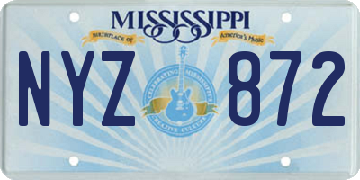 MS license plate NYZ872