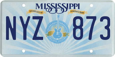 MS license plate NYZ873