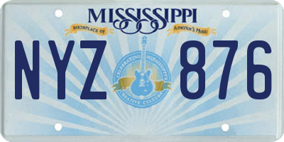 MS license plate NYZ876