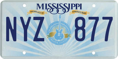 MS license plate NYZ877