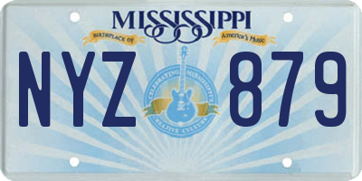 MS license plate NYZ879