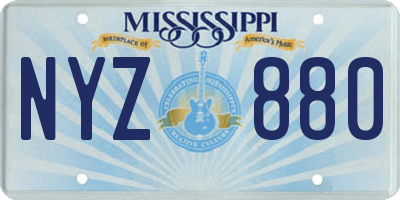 MS license plate NYZ880