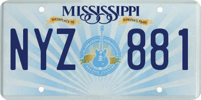 MS license plate NYZ881