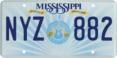MS license plate NYZ882