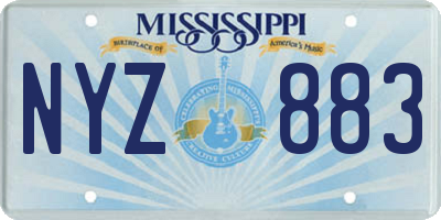 MS license plate NYZ883