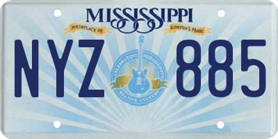 MS license plate NYZ885