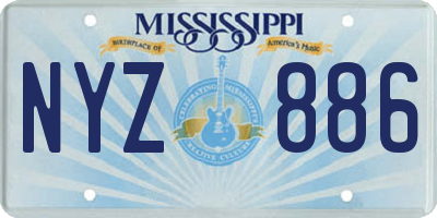 MS license plate NYZ886