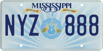 MS license plate NYZ888