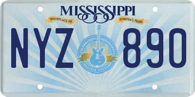 MS license plate NYZ890