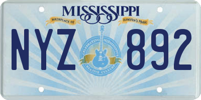 MS license plate NYZ892