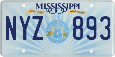 MS license plate NYZ893