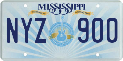 MS license plate NYZ900