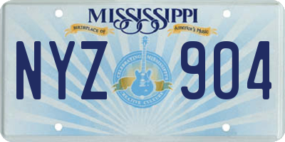MS license plate NYZ904