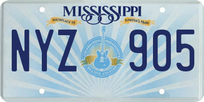 MS license plate NYZ905
