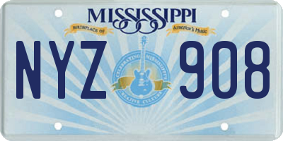MS license plate NYZ908