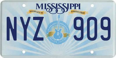 MS license plate NYZ909
