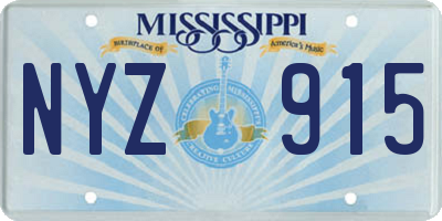 MS license plate NYZ915