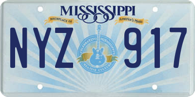 MS license plate NYZ917